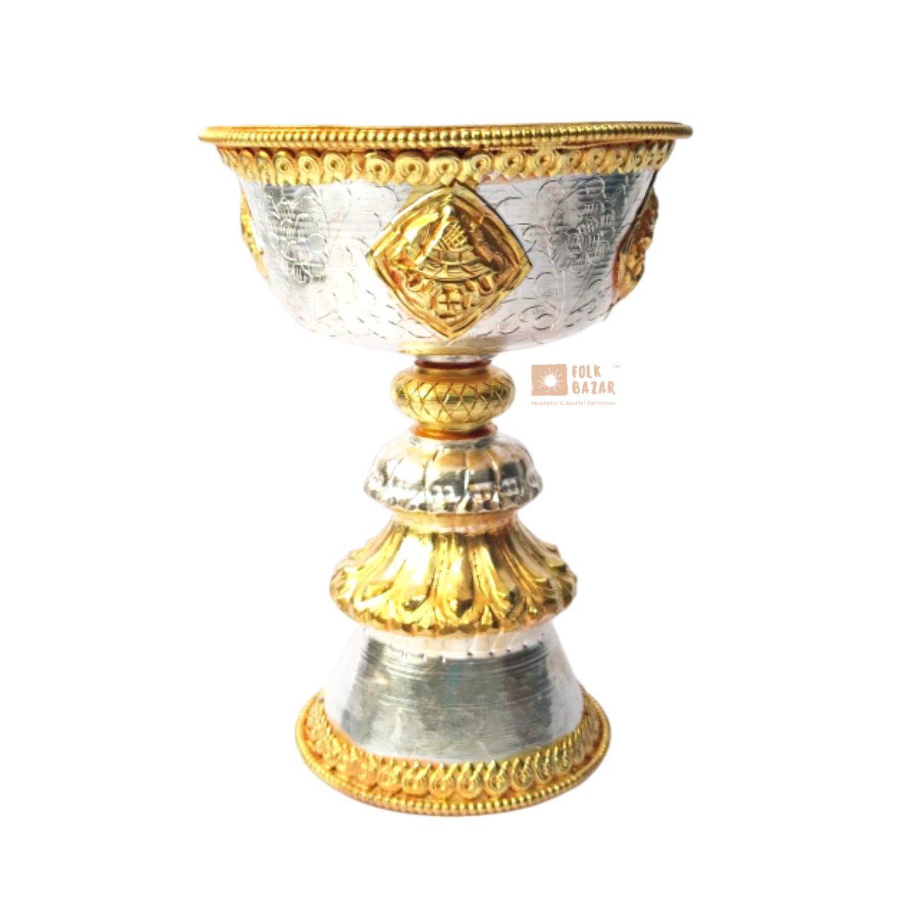 White Metal Butter Lamp